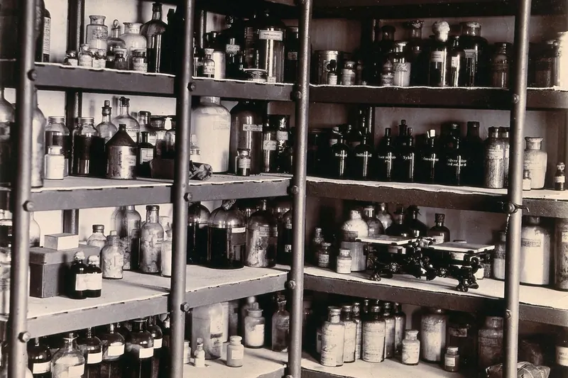 Mörser und Stößel im Pharmazielabor